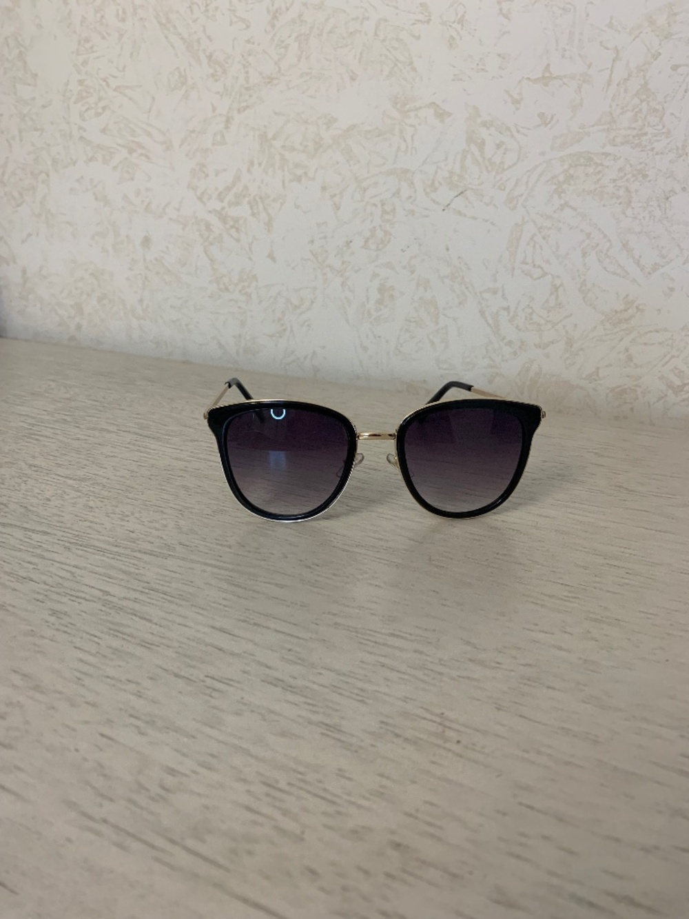 Women’s Black and Gold-Toned Framed Sunglasses